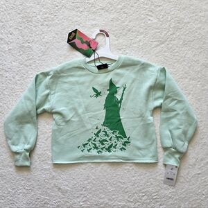 New Girl's Wicked Elphaba Defy Gravity Dreamy Fleece Crewneck Sweatshirt Size XS